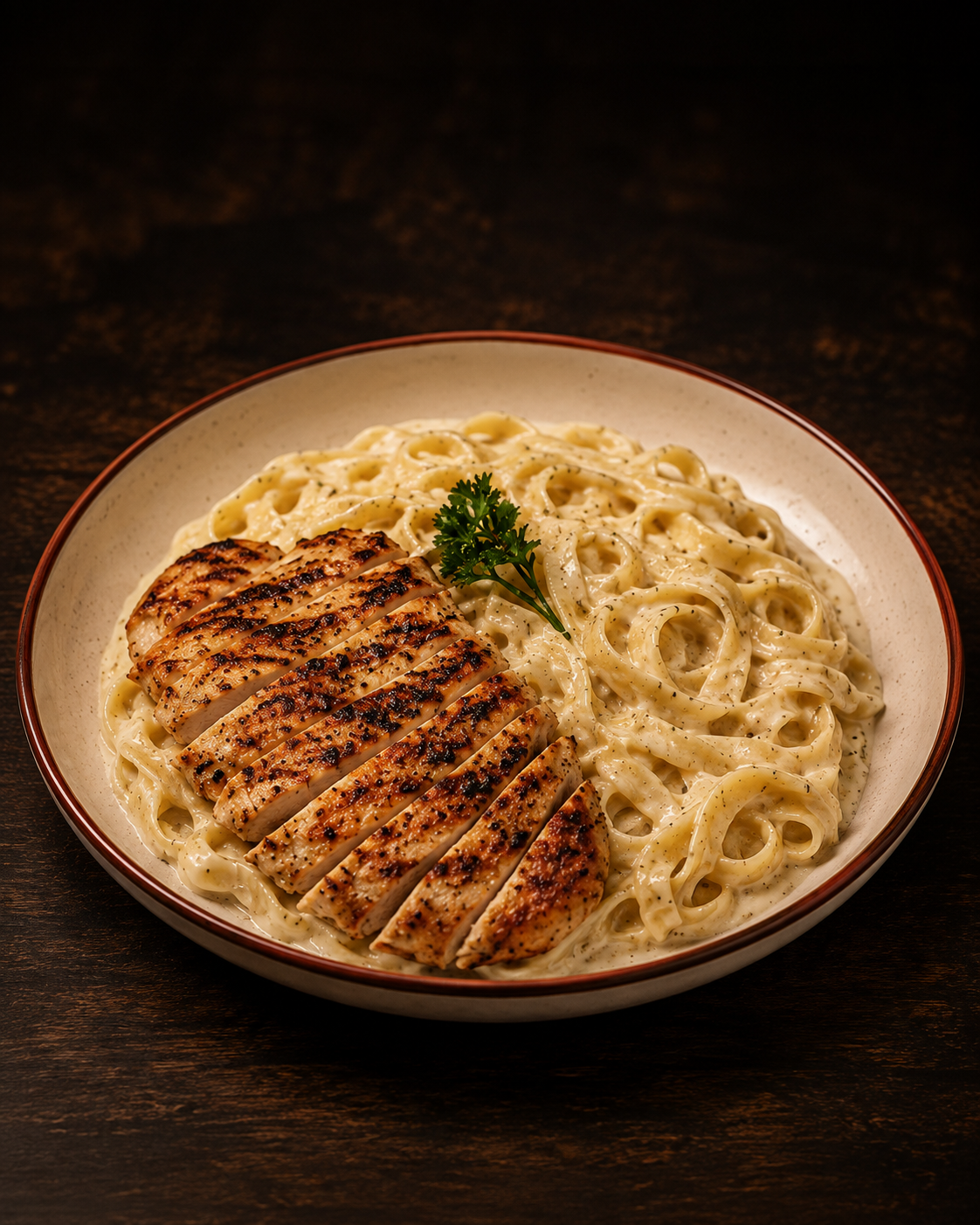MUGD Creamy Chicken Alfredo Penne Pasta with Herbs
